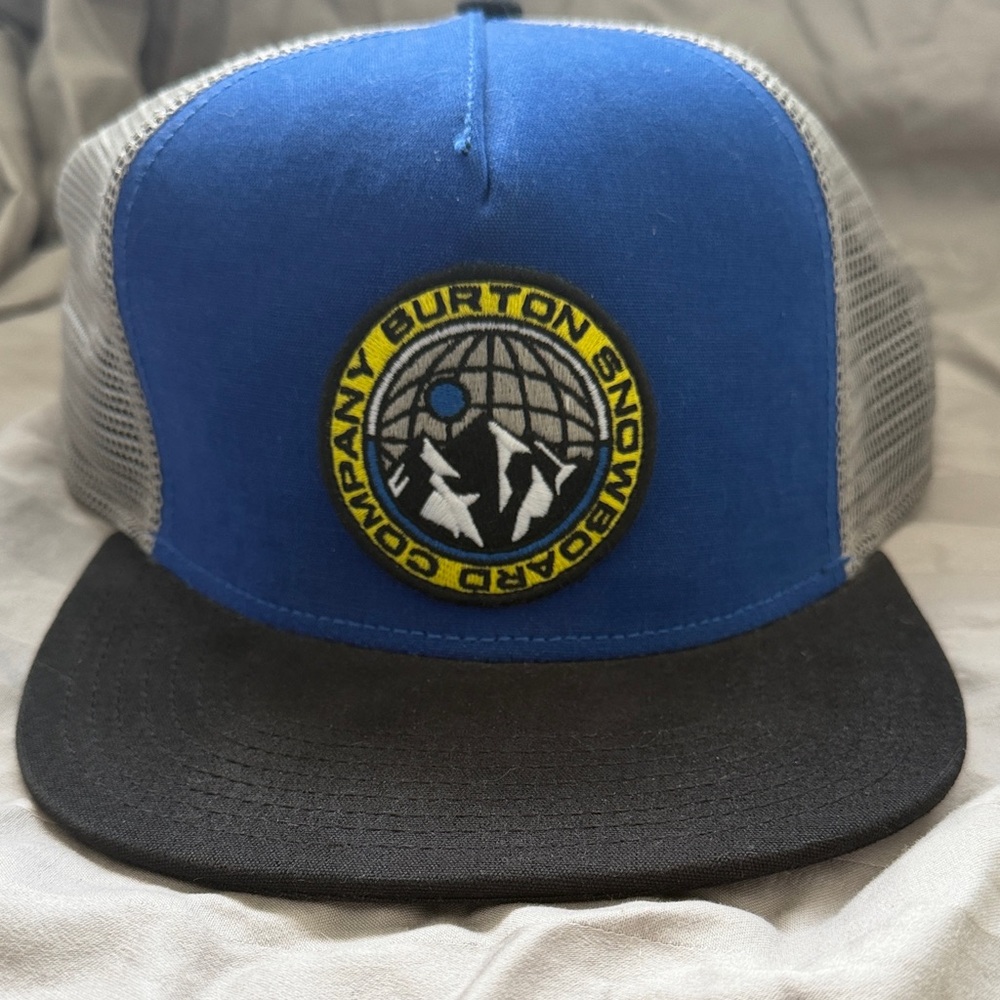 Burton Blue and Black Logo Trucker Hat